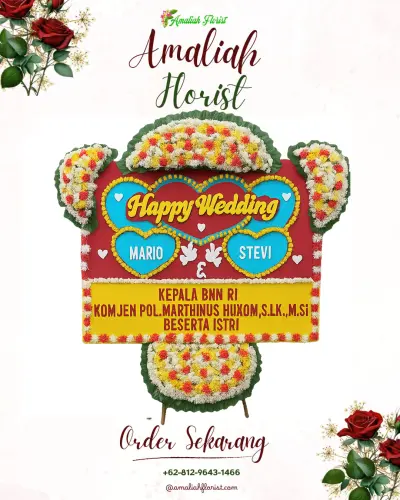 Karangan Papan Bunga Pernikahan di Kususinopa